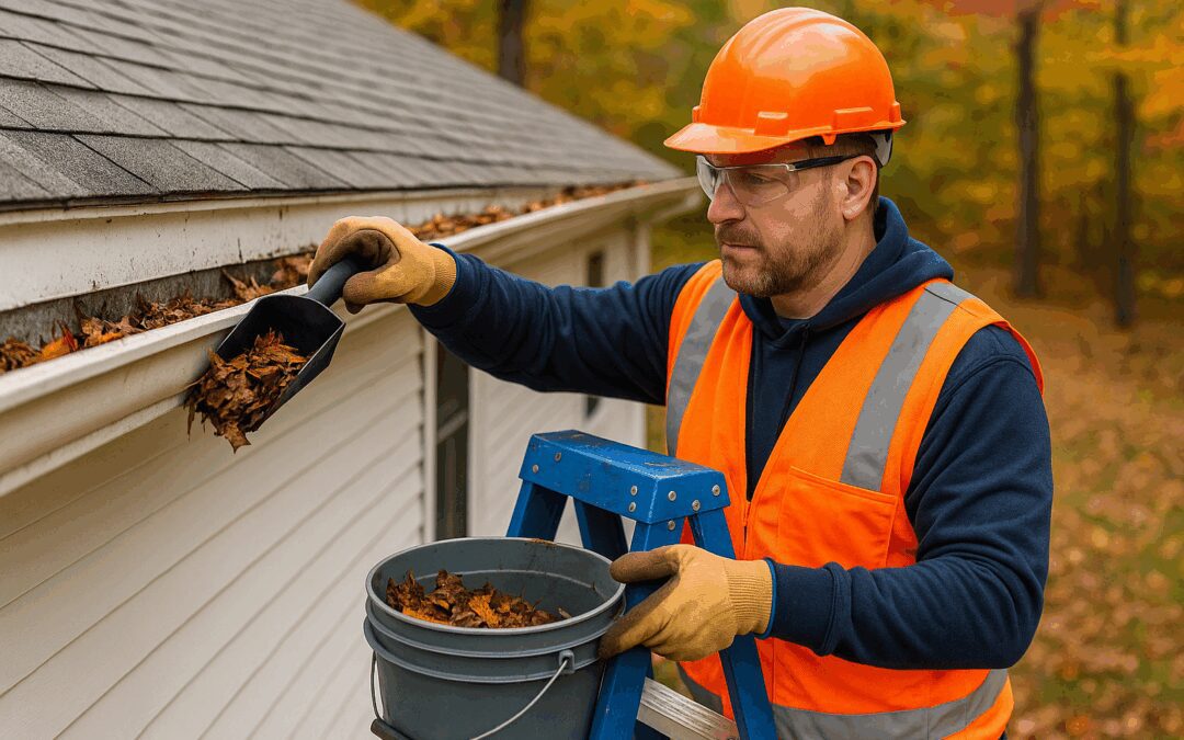 contractor providing gutter cleaning service in Maine. - AI Generated